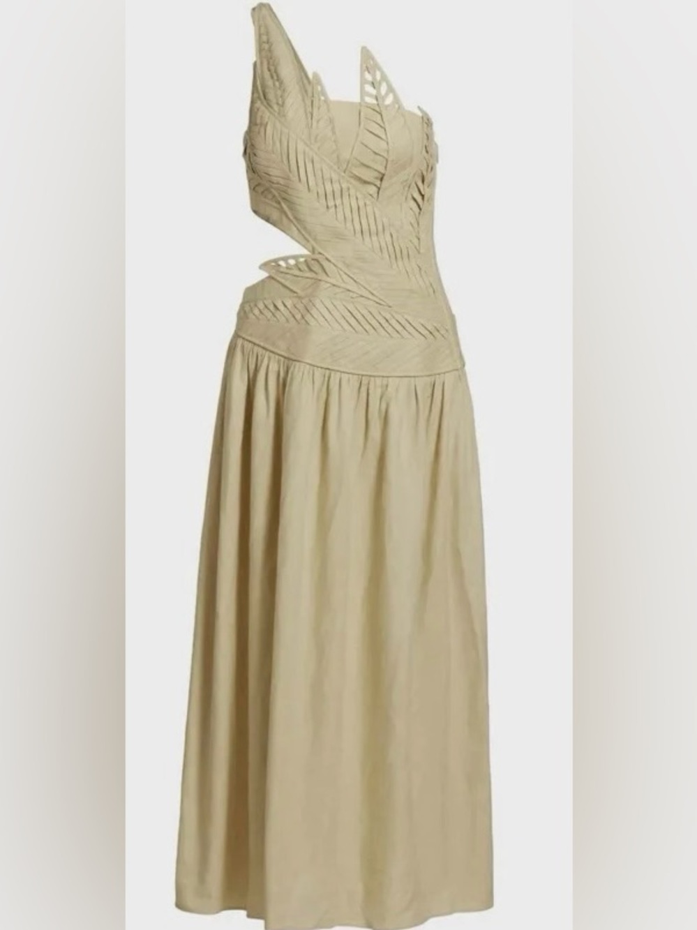 FARM Rio Cream Cutout Waist Maxi Dress